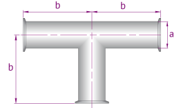 stainless steel equal tee diagram