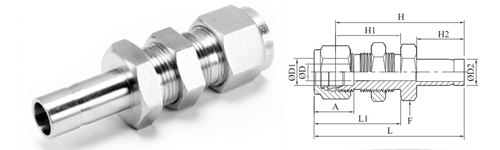 Stainless Steel Double Compression Bulkhead Reducer Tube To Tube Fitting Exporter Manufacturer