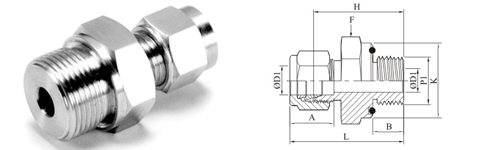 Stainless Steel Double Compression Male Connector-O-Seal Male Unf Thread Fitting Exporter Manufacturer