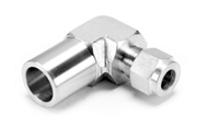 Stainless Steel Double Compression Male Pipe Weld Elbow Fitting Exporter