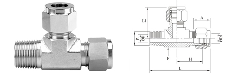 Stainless Steel Double Compression Male Run Tee Fitting Exporter Manufacturer