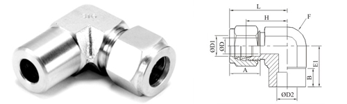 Stainless Steel Double Compression Tube Socket Weld Elbow Fitting Exporter Manufacturer