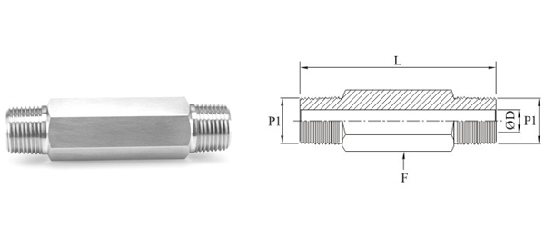 Stainless Steel Precision Pipe Hex Long Nipple Fittings Exporter